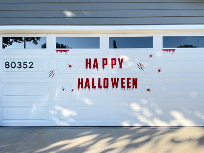 Bloody Happy Halloween Garage Door Magnets, Reusable decorations, Halloween deco