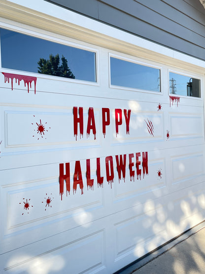 Bloody Happy Halloween Garage Door Magnets, Reusable decorations, Halloween deco
