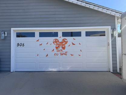 Halloween Garage Door Magnet – Silhouette with Flying Bats & Magic Castle – "Trick or Treat", photo 10 of 11