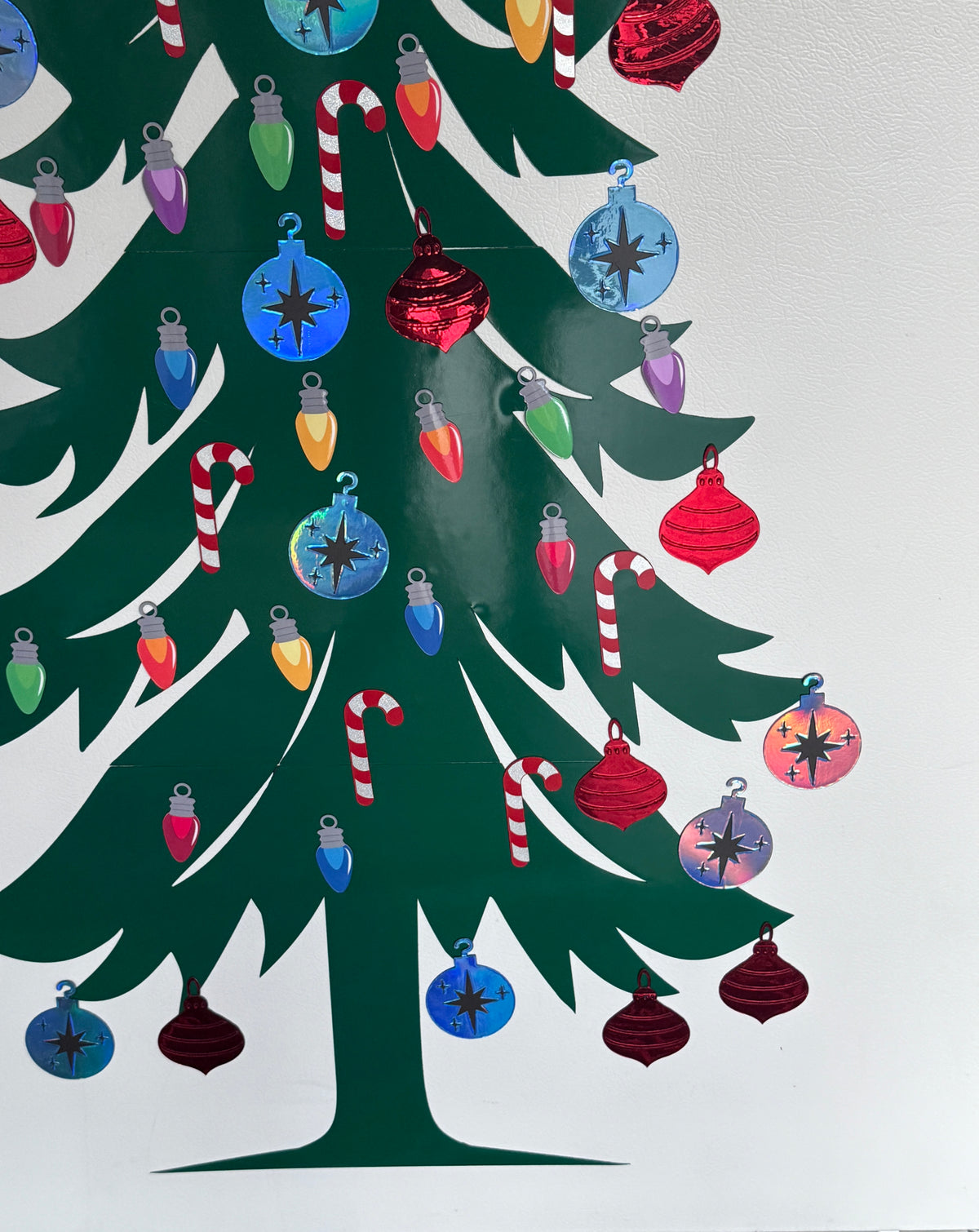 Cruise Ship Cabin door Christmas Tree Decked Out with Ornaments and Candy Canes