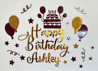 Cruise Ship Cabin door Decorations Birthday Magnet Set: Cake & Balloons
