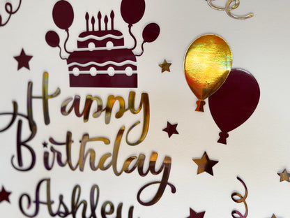 Cruise Ship Cabin door Decorations Birthday Magnet Set: Cake & Balloons