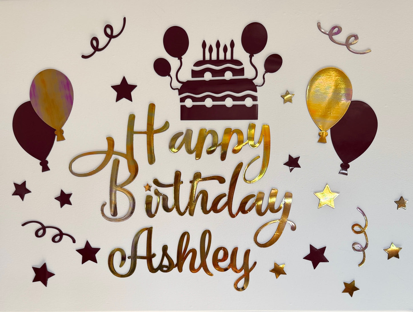 Cruise Ship Cabin door Decorations Birthday Magnet Set: Cake & Balloons