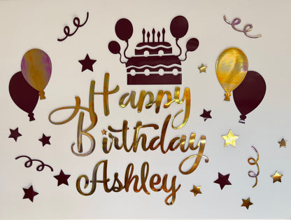 Cruise Ship Cabin door Decorations Birthday Magnet Set: Cake & Balloons