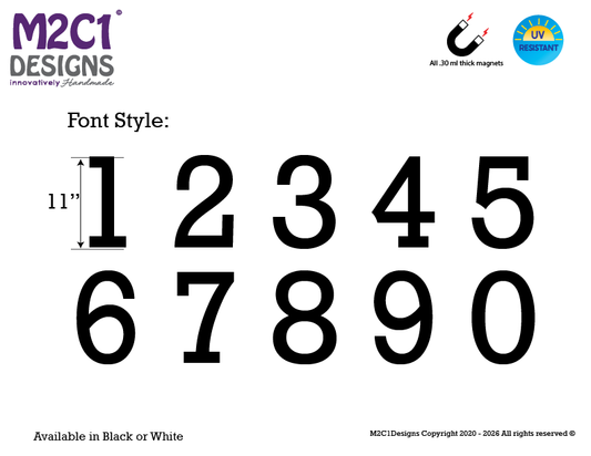 Custom magnetic address numbers on garage door