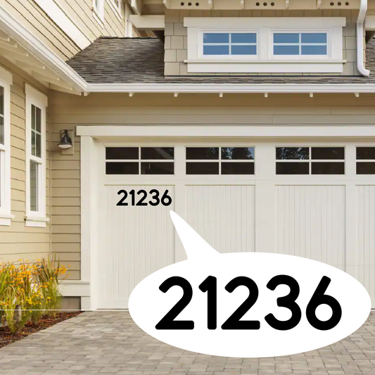 Magnetic (flexible) Numbers - 6 inch tall, for garage, house, office, apartment, hotel, restaurant, bar, cafe, kitchen, Weather Resistant UV Vinyl, Black or White.