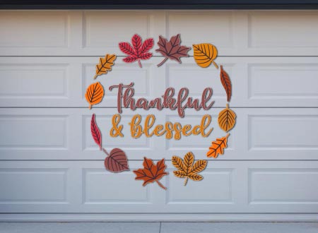 Thankful & Blessed Garage Door Magnet Wreath, photo 2 of 12