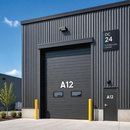 Heavy Duty 6" Magnetic Warehouse & Facility Numbers, Dock Door and Building Numbers, Reflective Available