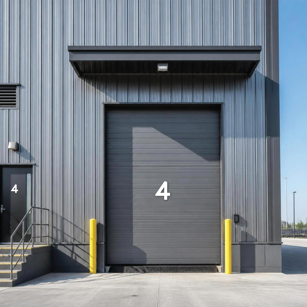 Heavy Duty 6" Magnetic Warehouse & Facility Numbers, Dock Door and Building Numbers, Reflective Available