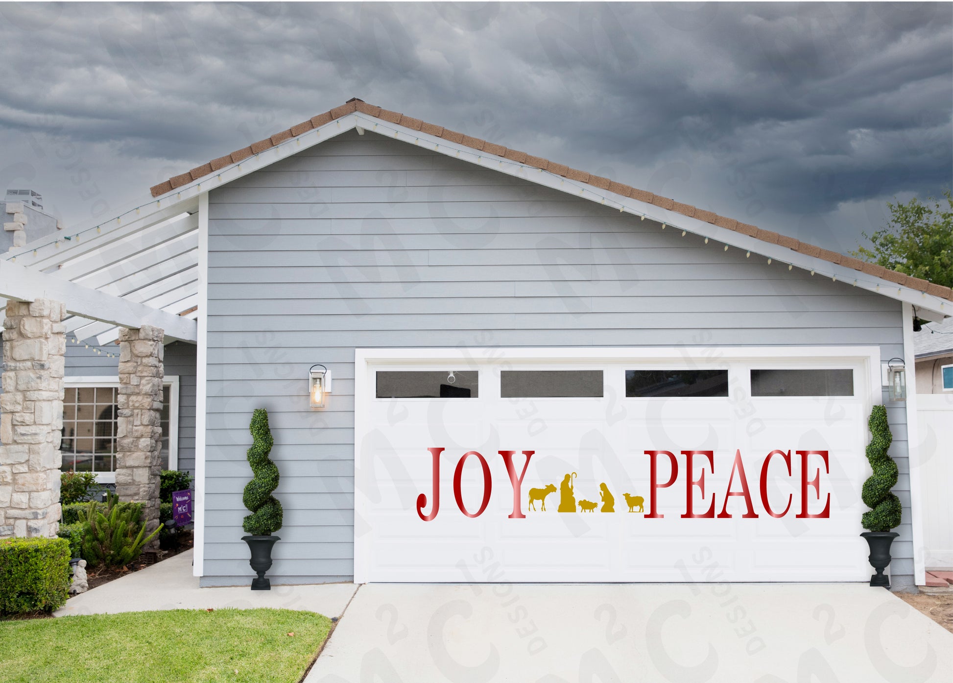 JOY Nativity garage door magnets, Peace sign, Outdoor decorations image 4