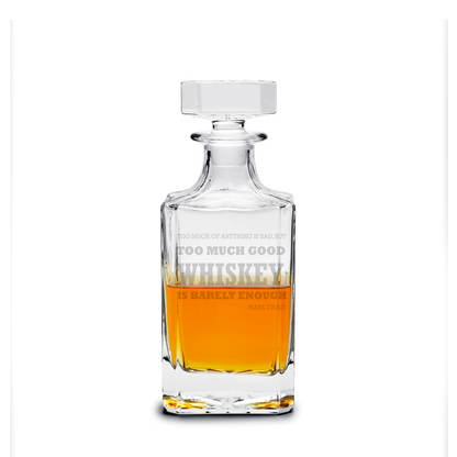 Personalized Etched Glass Whiskey Decanter/ Groomsmen Gift image 2