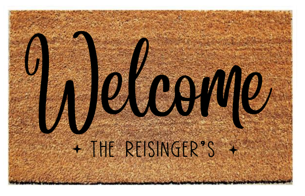 Personalized door mat- Welcome & Family name image 2