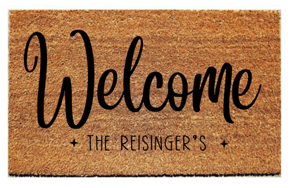 Personalized door mat- Welcome & Family name image 2