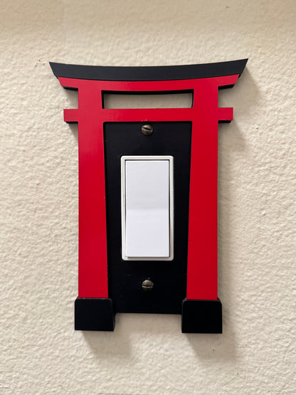 Japanese Torii Gate (Asian Temple icon, Japan design) Wood Cover Plate for Light image 12
