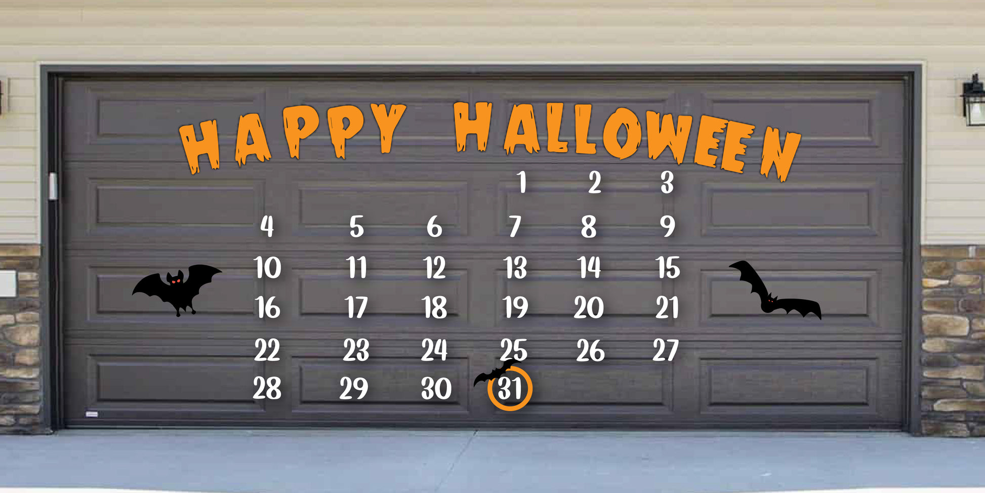 Happy Halloween Countdown Garage Door Magnets image 1