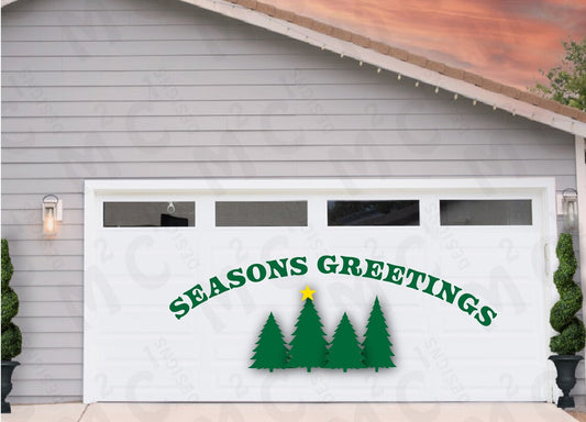 Seasons Greetings Garage Magnets, Fir Trees, Christmas trees image 0