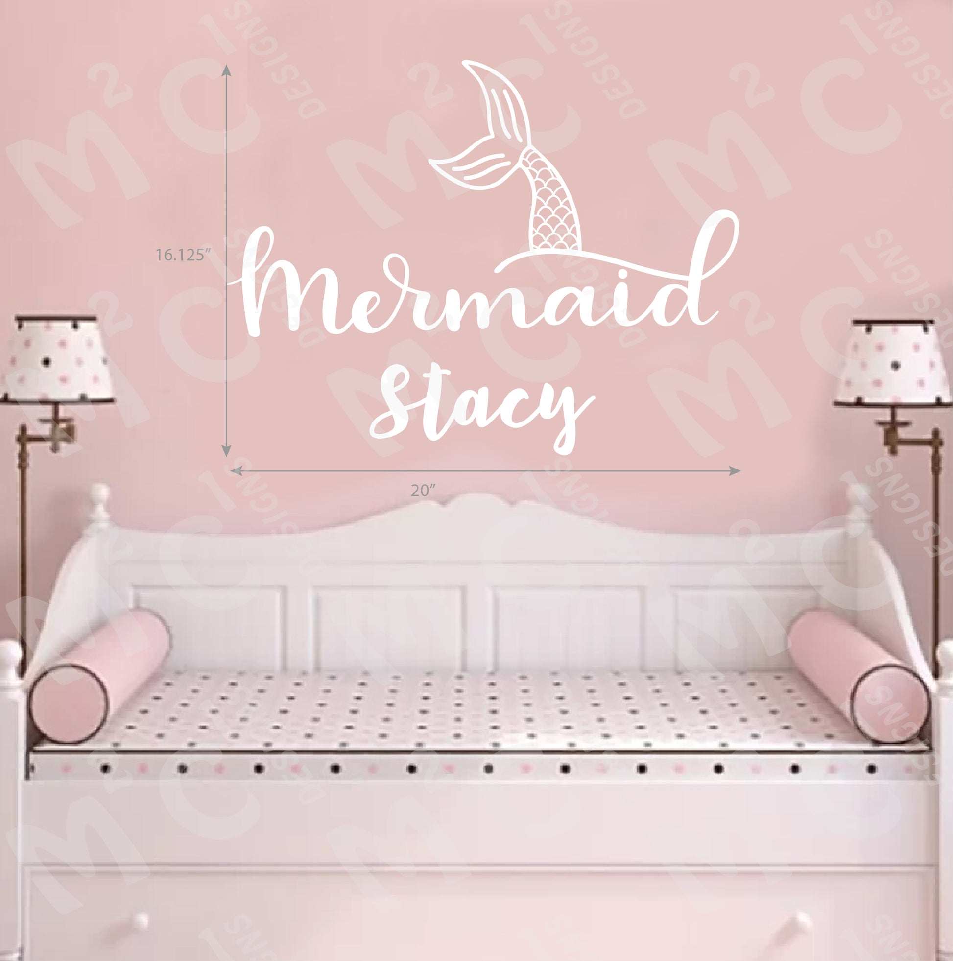 Princess Crown Personalized Name Wall Decal, filigree, large decal, gold, white, image 7