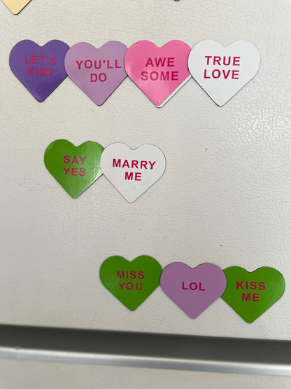 Personalized Fridge Magnets Conversation Candy Hearts | SweetHeart Magnets image 2