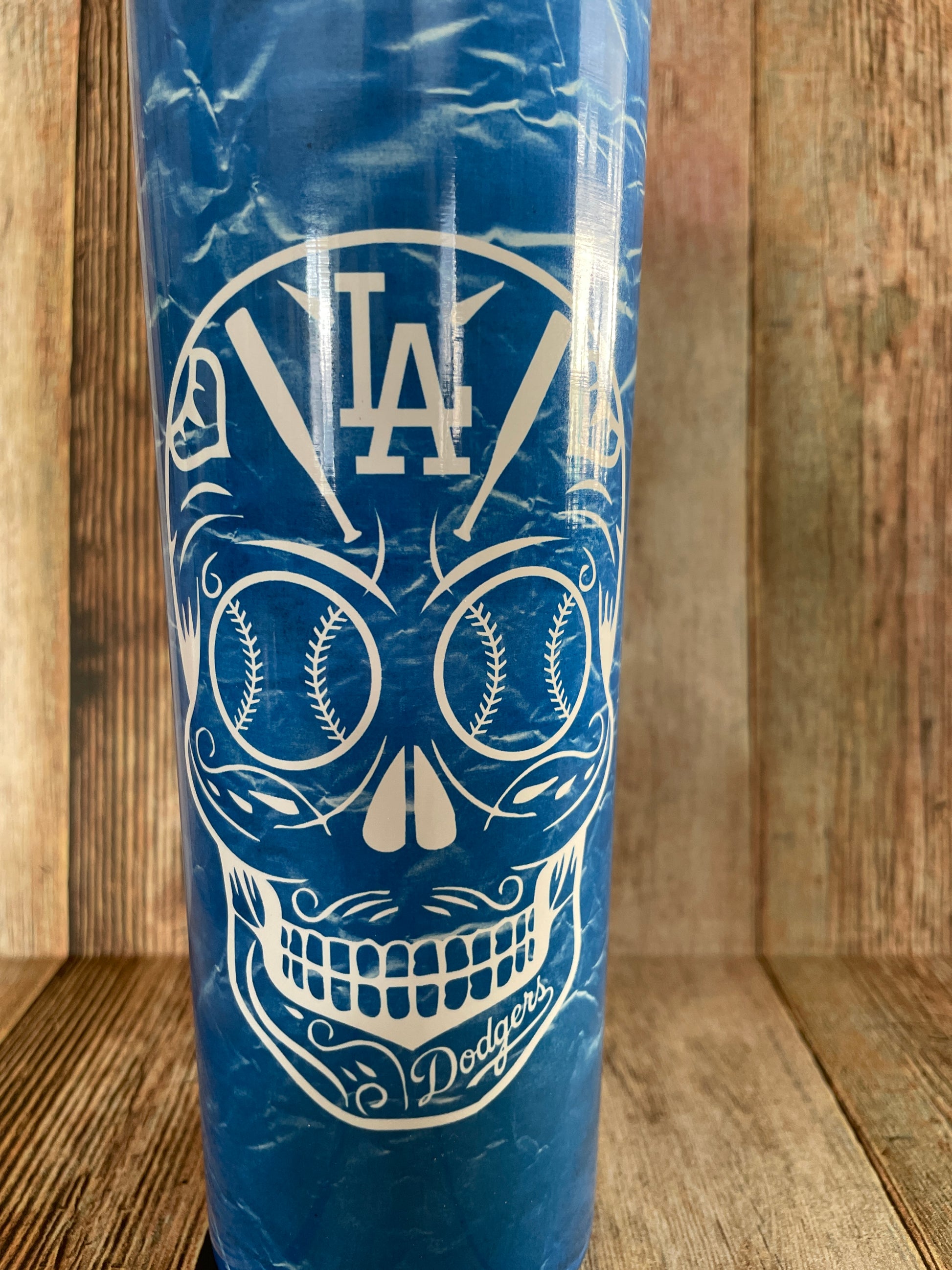 Sugar Skull Los Angeles Dodgers Baseball 20 oz tumbler image 1