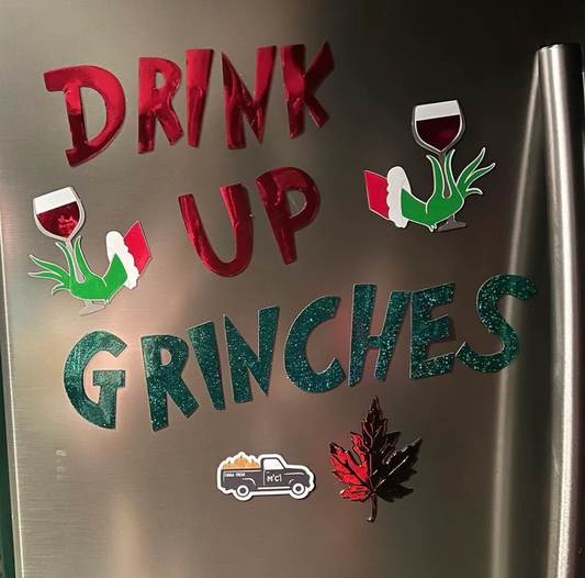 Drink Up Grinches Fridge Magnets | Reusable decorations | Christmas decorations image 0