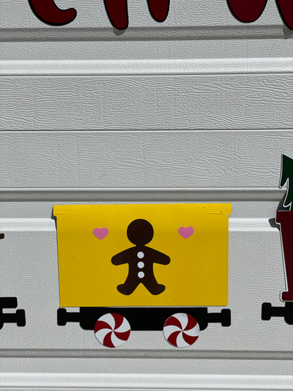 Santa's Train set with sled Magnet decorations | Garage Door | Train Set image 8