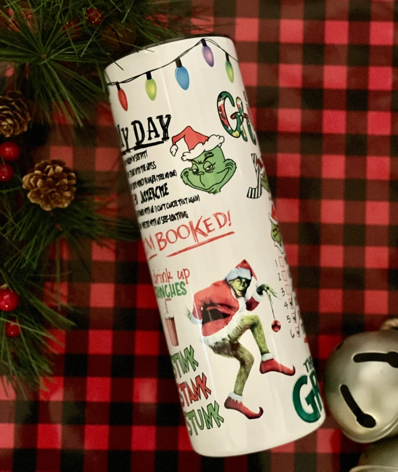 The Grinch Christmas Collage Tumbler | Grinchmas Tumbler | Dr. Suess Tumbler image 5