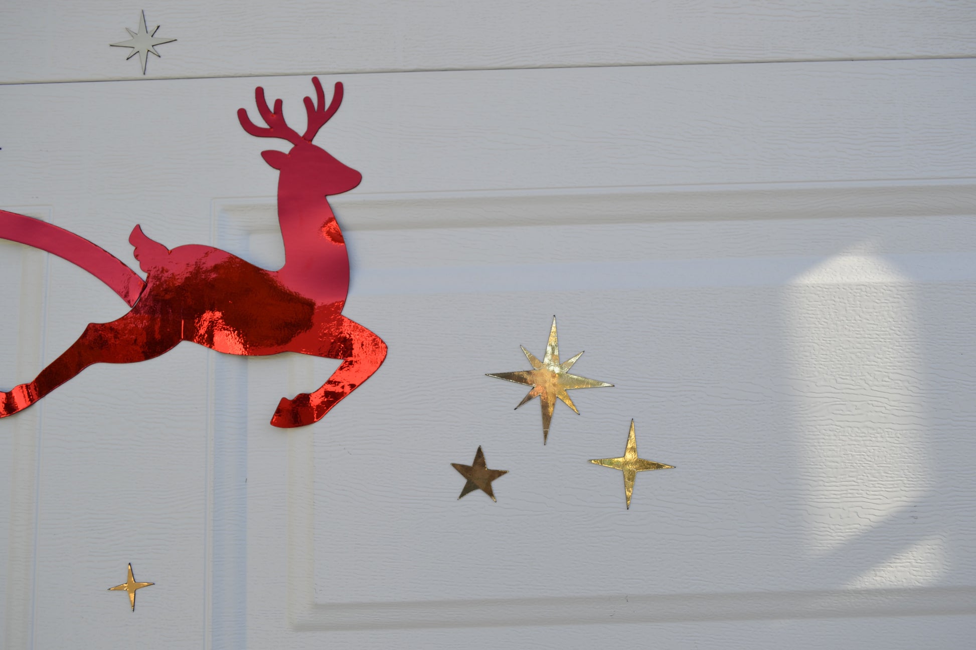 Santa's Sleigh Reindeer Silhouette Garage Magnets, Christmas Eve Night image 2