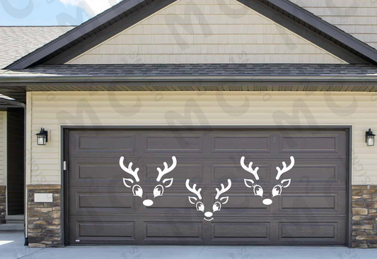 Christmas Reindeer Faces magnets for the garage door. Family of Reindeer image 1