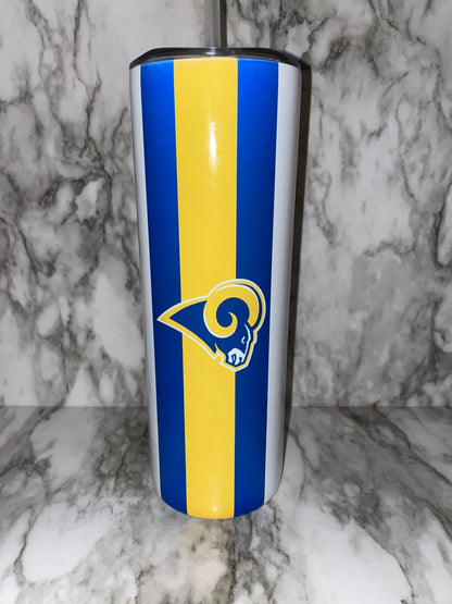 Los Angeles Rams Football 20/ 25 oz tumbler | Super Bowl Tumbler image 4