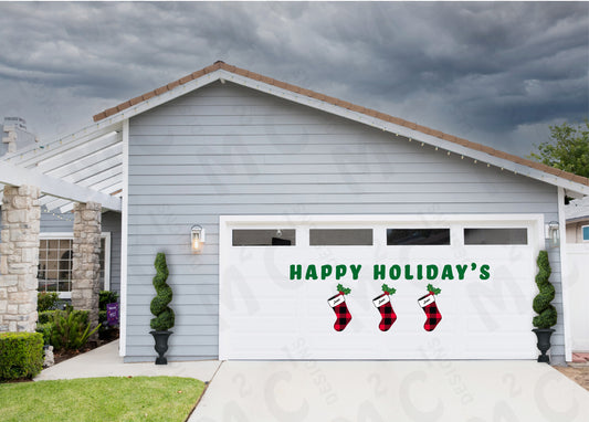 Personalized Christmas Stocking Garage Magnets - Christmas Stockings - Merry Chr image 0