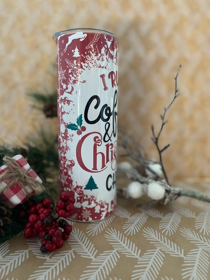 I Run on Coffee and Christmas Cheer 20 oz Tumbler | Christmas Tumbler image 3