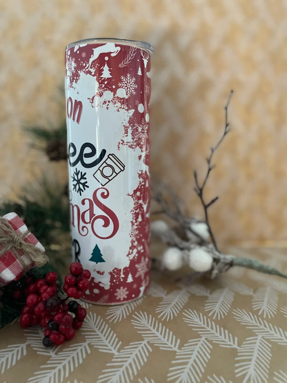 I Run on Coffee and Christmas Cheer 20 oz Tumbler | Christmas Tumbler image 4