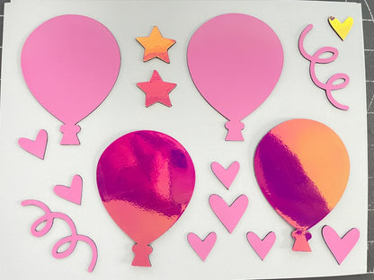 Happy Birthday Cruise Ship Cabin door decorations Magnet Set: Script Name, Balloons