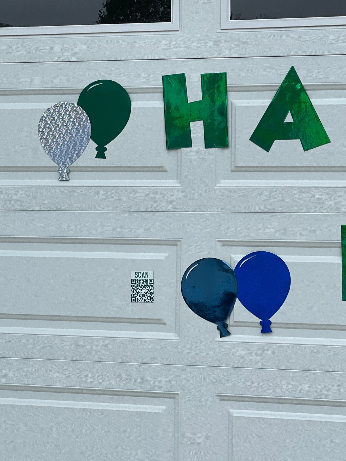 Happy Birthday Iridescent Magnetic Garage Door Sign: Weatherproof Outdoor Decor