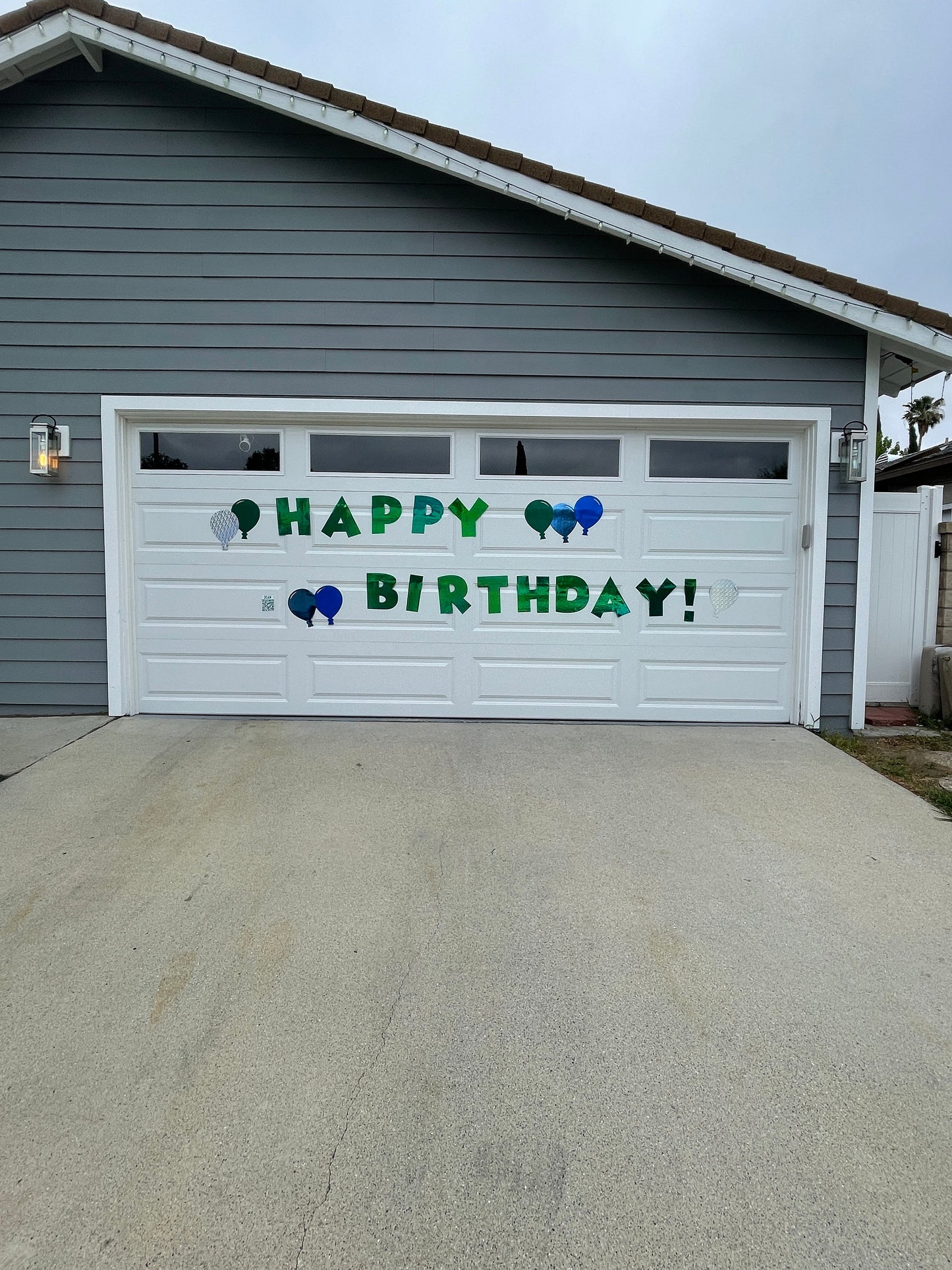Happy Birthday Iridescent Magnetic Garage Door Sign: Weatherproof Outdoor Decor