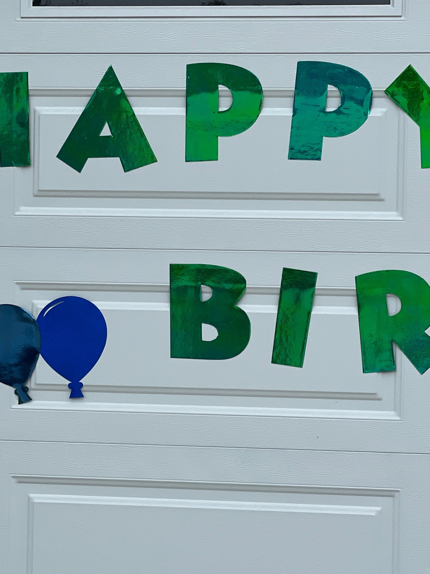 Happy Birthday Iridescent Magnetic Garage Door Sign: Weatherproof Outdoor Decor