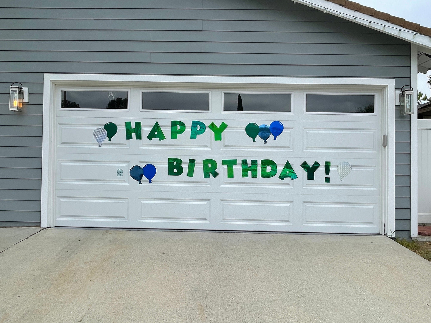 Happy Birthday Iridescent Magnetic Garage Door Sign: Weatherproof Outdoor Decor