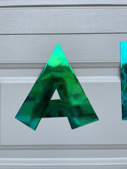 Happy Birthday Iridescent Magnetic Garage Door Sign: Weatherproof Outdoor Decor