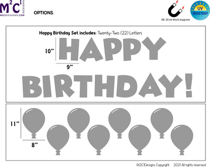 Happy Birthday Iridescent Magnetic Garage Door Sign: Weatherproof Outdoor Decor