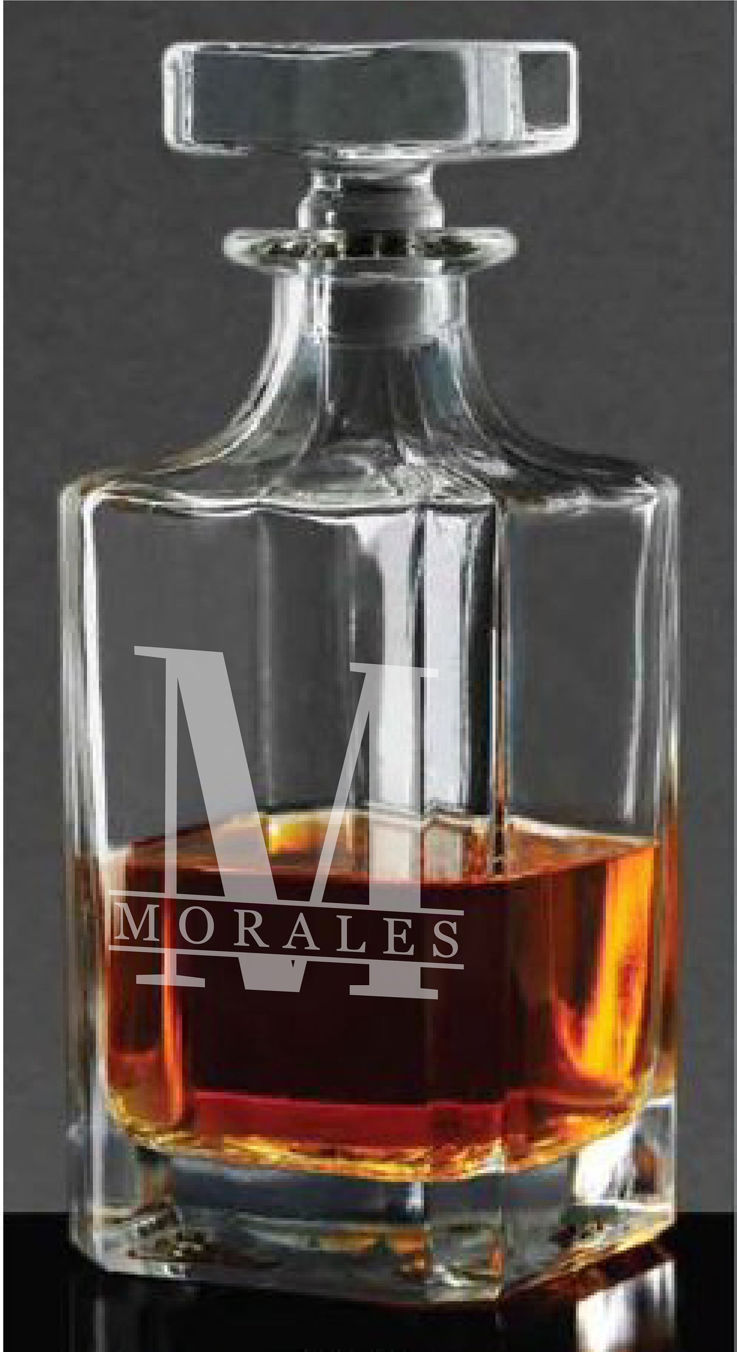 Laser Engraved Whiskey Decanter: Personalized Barware Gift