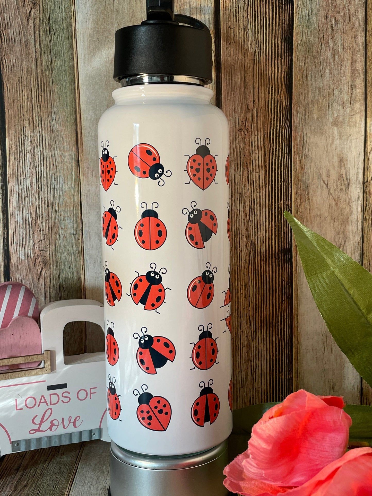 Ladybug Tumbler: Stainless Steel Spring Tumbler