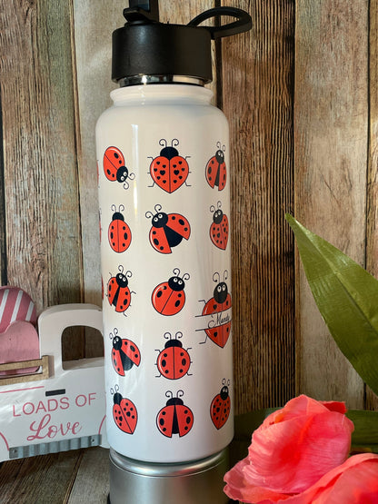 Ladybug Tumbler: Stainless Steel Spring Tumbler