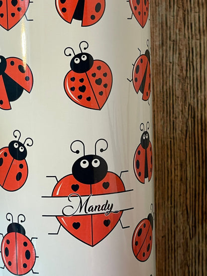 Ladybug Tumbler: Stainless Steel Spring Tumbler