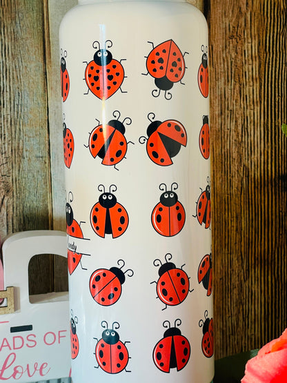 Ladybug Tumbler: Stainless Steel Spring Tumbler