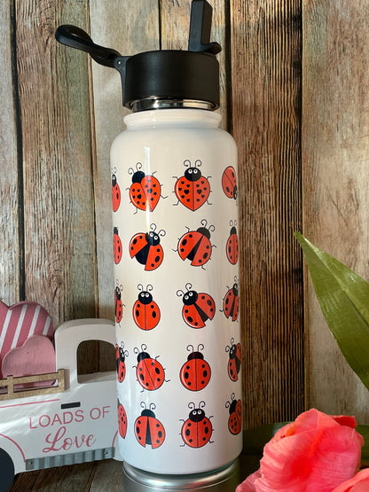 Ladybug Tumbler: Stainless Steel Spring Tumbler