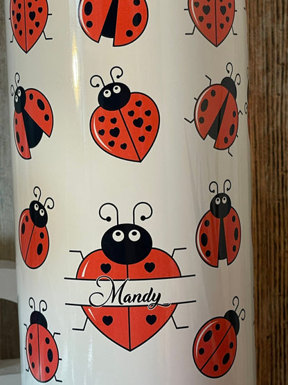 Ladybug Tumbler: Stainless Steel Spring Tumbler