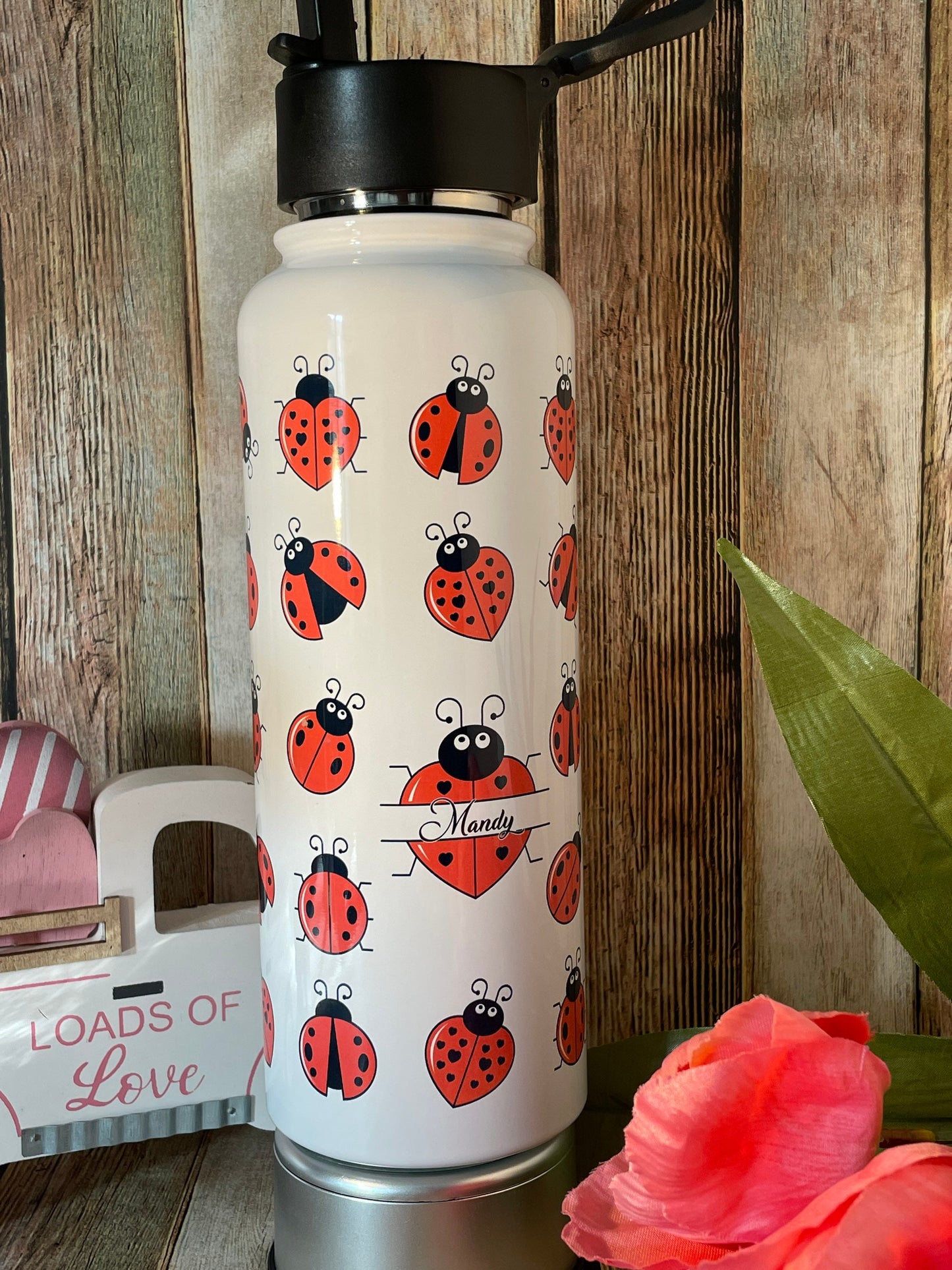 Ladybug Tumbler: Stainless Steel Spring Tumbler