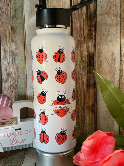 Ladybug Tumbler: Stainless Steel Spring Tumbler