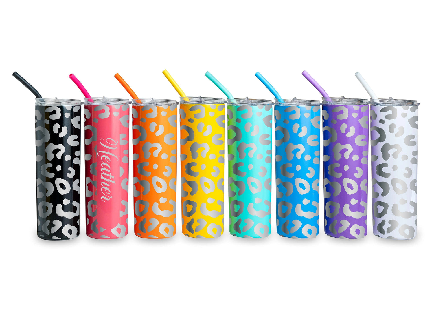Leopard Print Tumbler | Laser Engraved Animal Print Cup