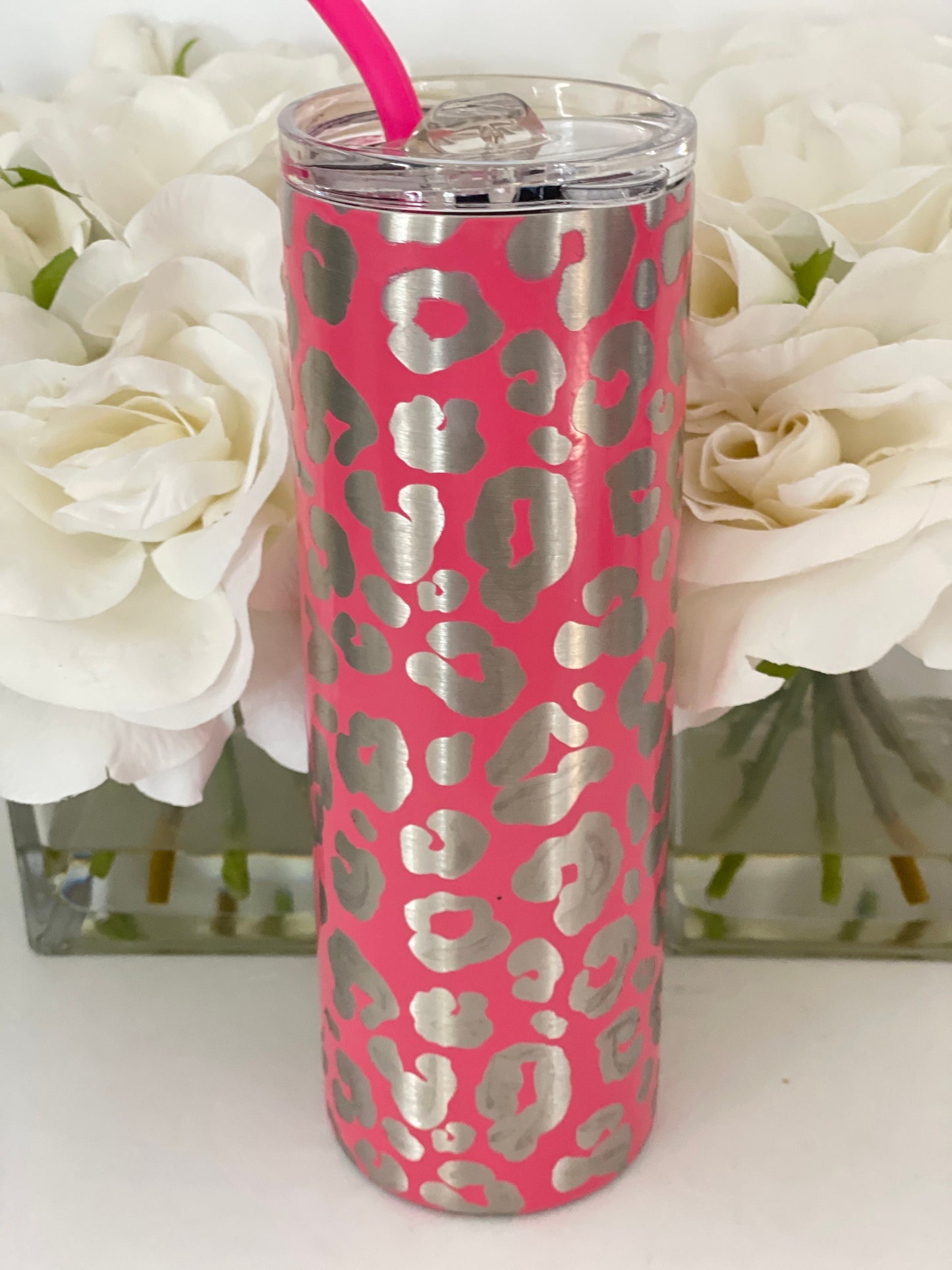Leopard Print Tumbler | Laser Engraved Animal Print Cup